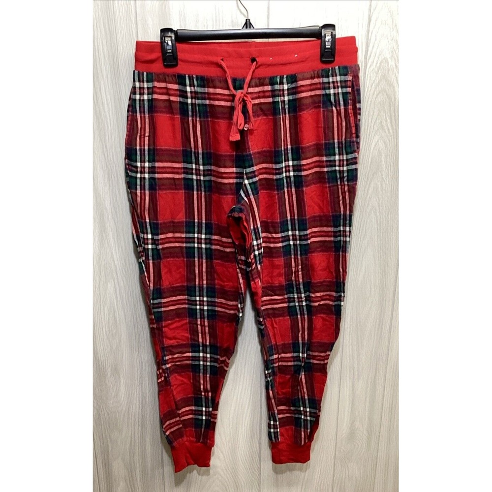 STARS ABOVE Women's (Size‎ M) Plaid Sleep Pants 100% Cotton Elastic Waist